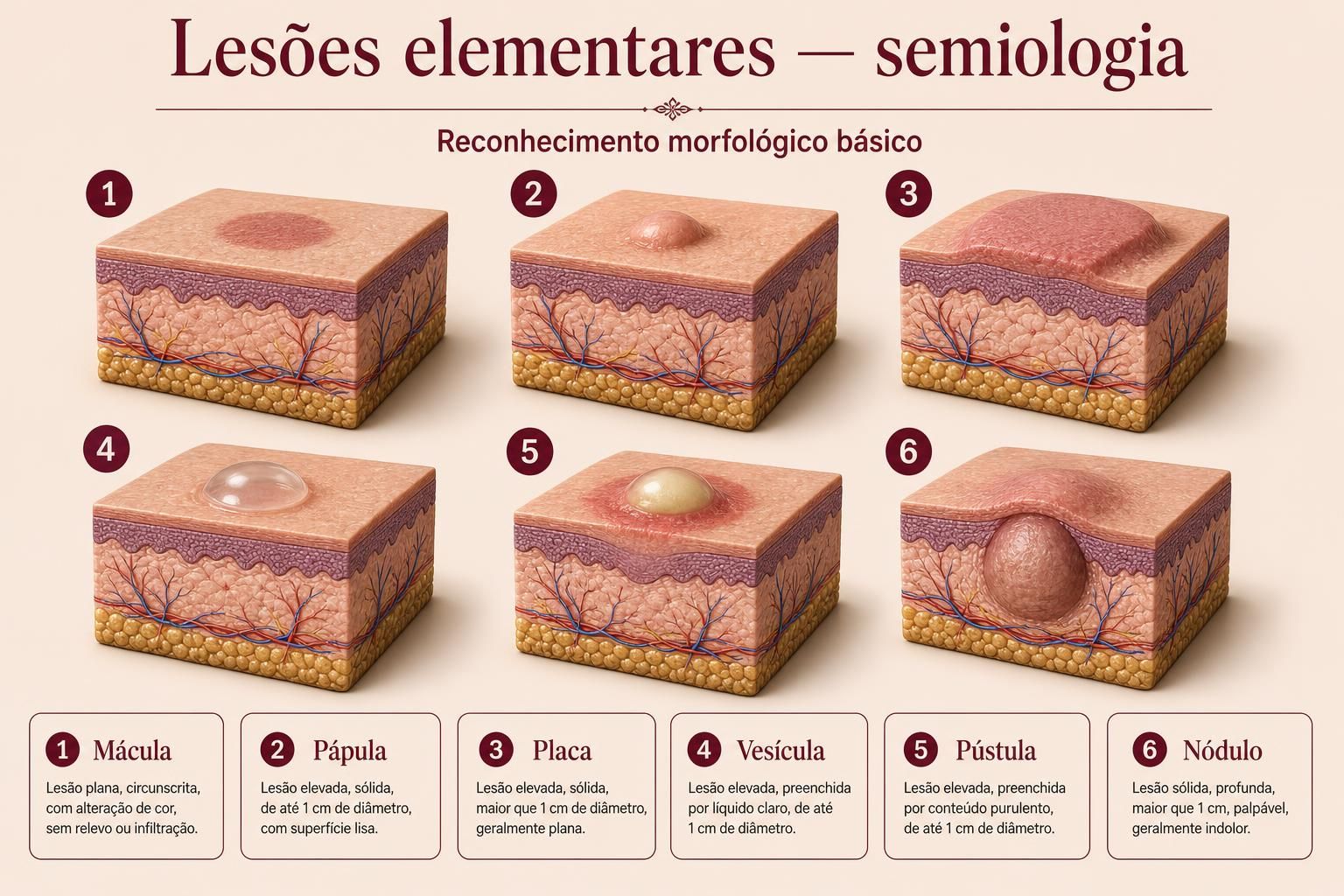 Prancha ilustrada — Lesões elementares